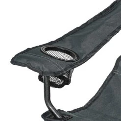 Fauteuil Camping ACIER Gris Noir -Magasin De Camping En Plein Air fauteuil acier gris noir 2