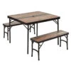 Table Camping Bois Flotté + 2 Bancs -Magasin De Camping En Plein Air table bois flotte 2 bancs